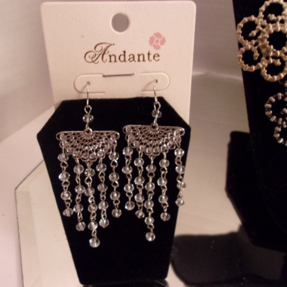 NWTS RETAIL $81 2 NECKLACES 4 EARRINGS ANDANTE EFM - Picture 3 of 8